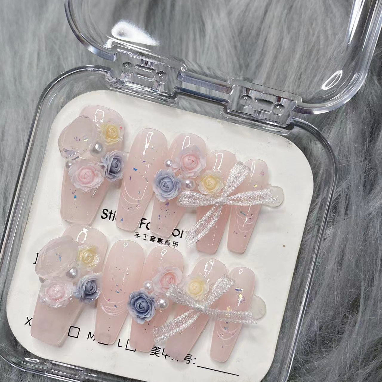 Faux Ongles Rose Manoir