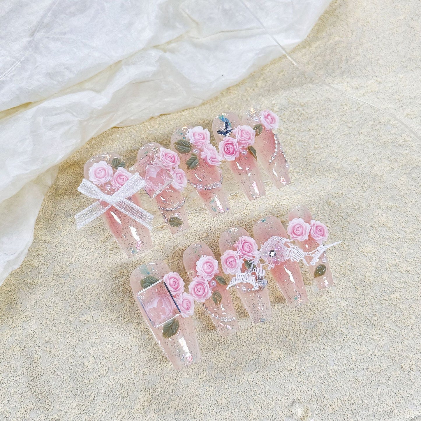 Faux Ongles Rose Manoir