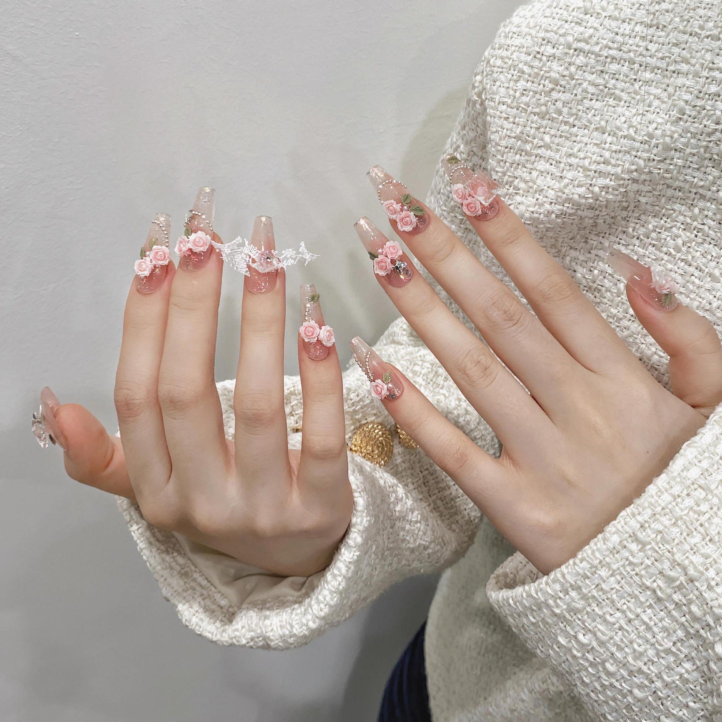 Faux Ongles Rose Manoir