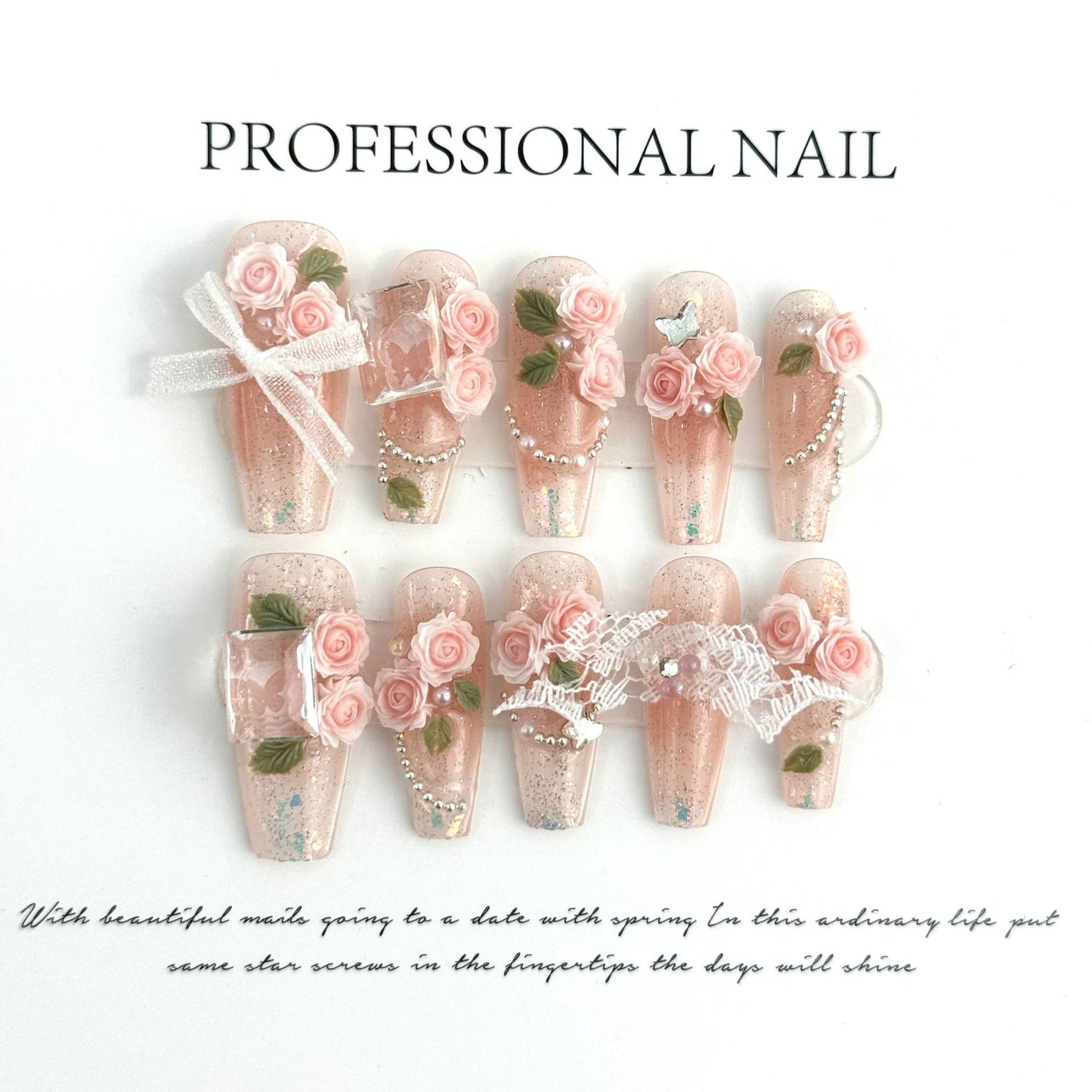 Faux Ongles Rose Manoir