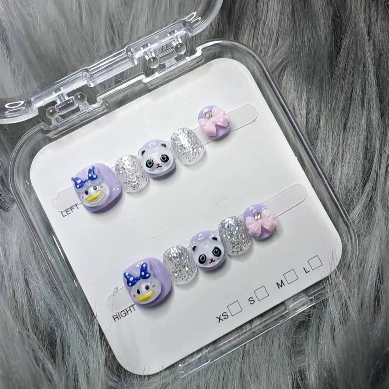 Faux ongles Panda taille enfant