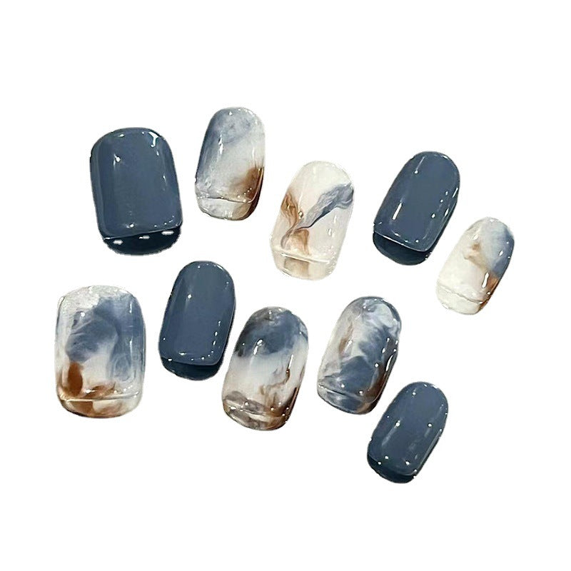 Faux ongles bleu ombré