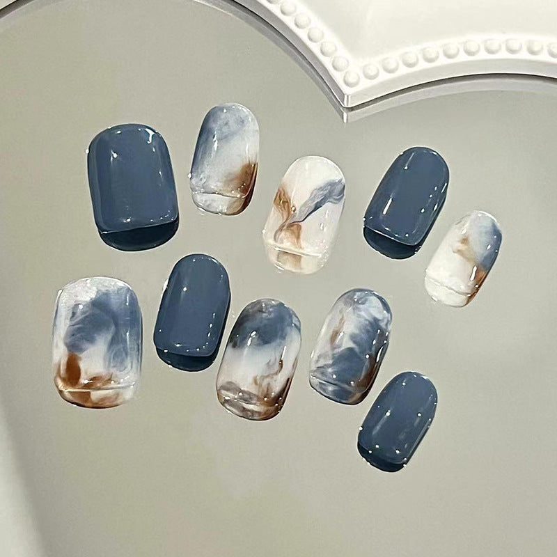 Faux ongles bleu ombré