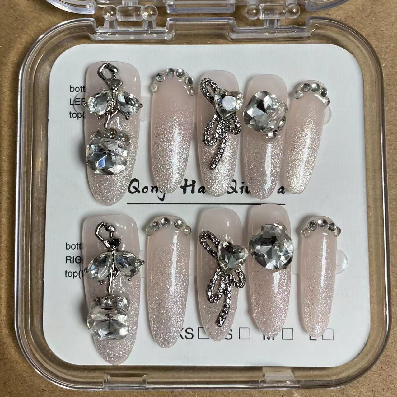 Ballet Alloy Colore Rhinestones False Nails