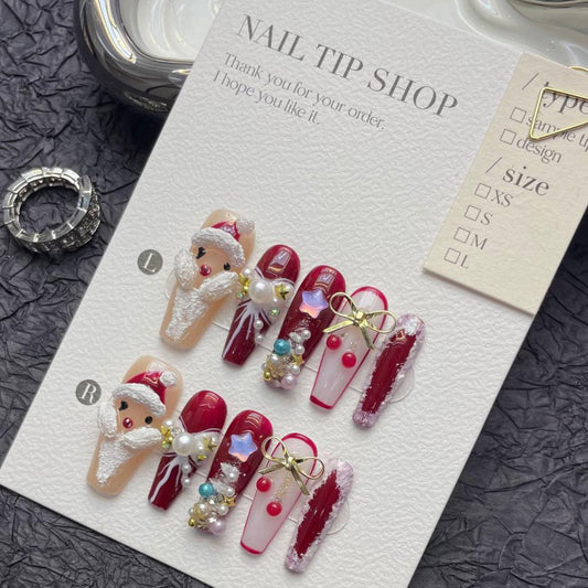 Snowman False Nails