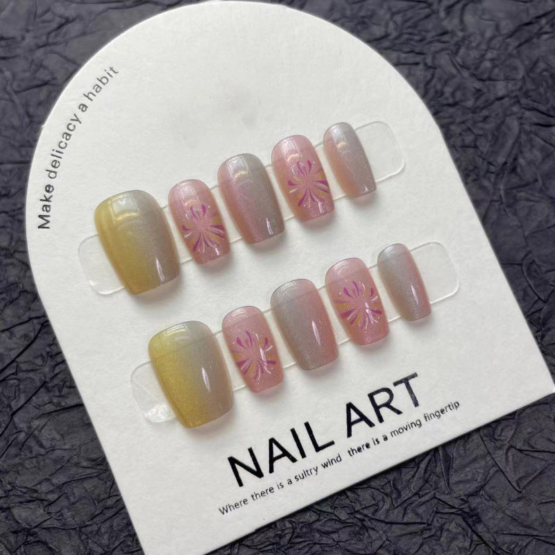 Brilliant Firework Cat's Eye False Nails