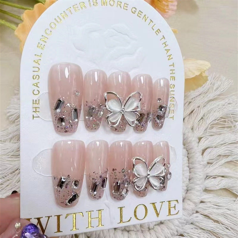 Butterfly Diamond False Nails