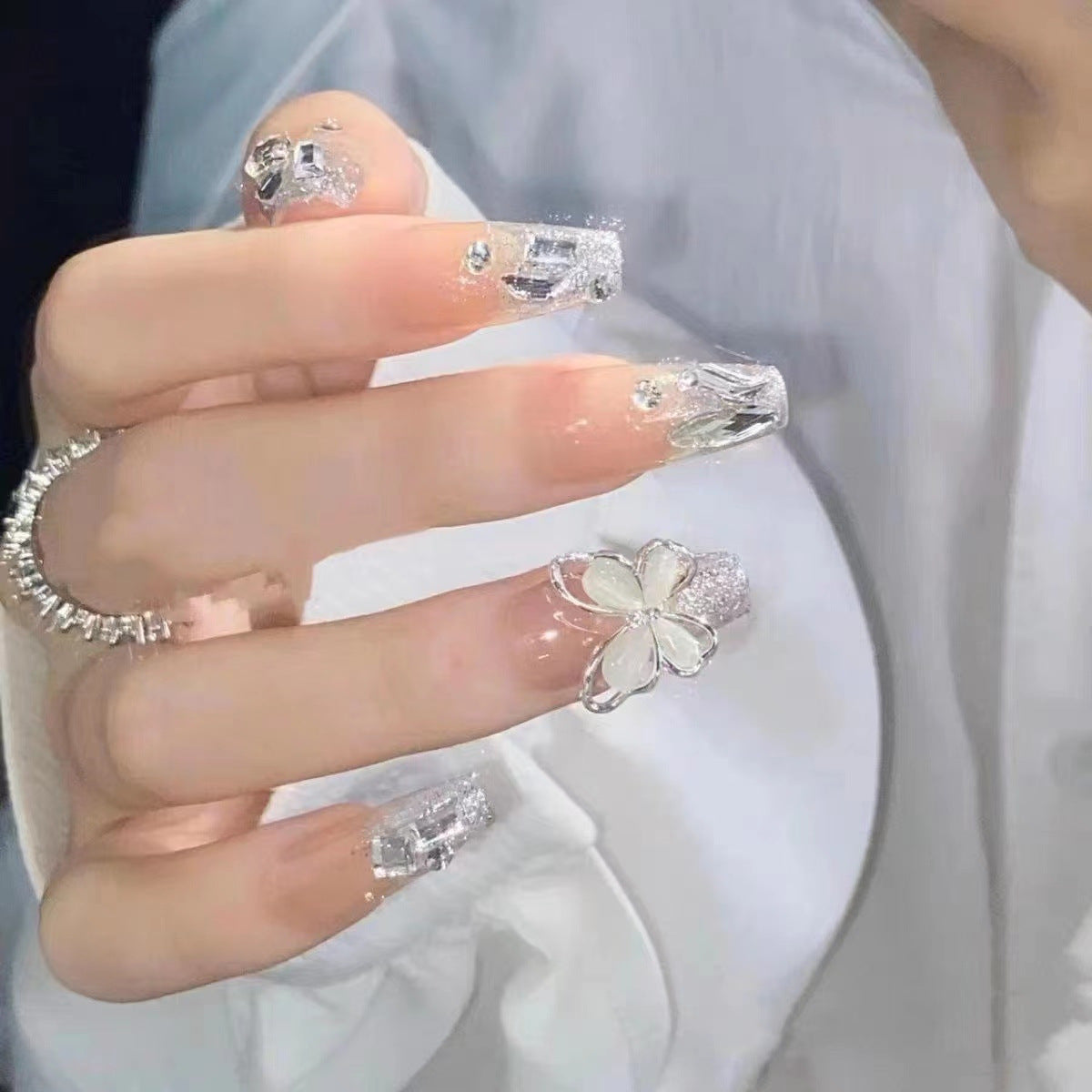 Butterfly Diamond False Nails