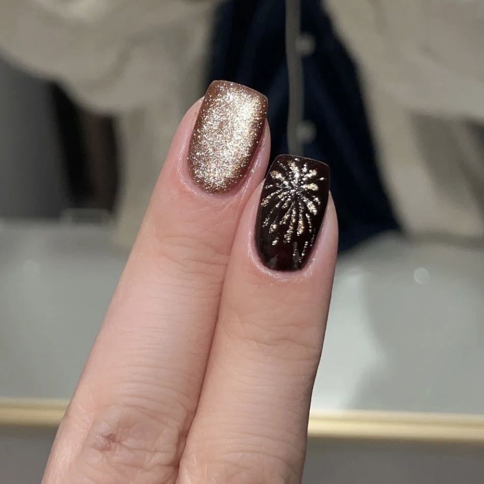 Firework Cat's Eye False Nails