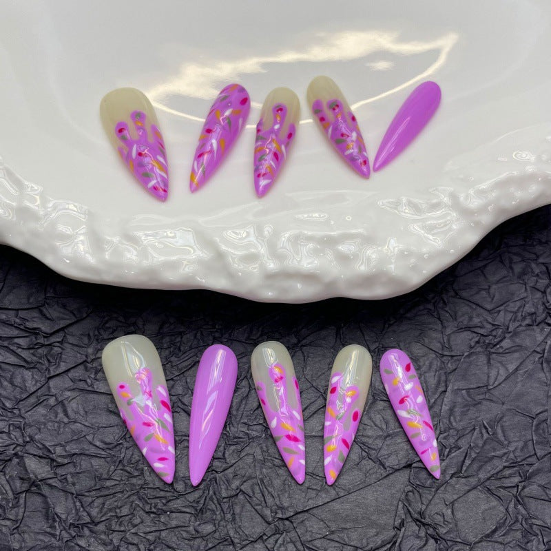 Pink Ice Cream False Nails